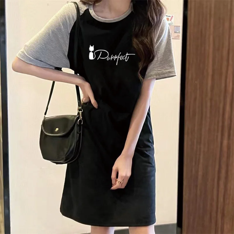 

Корейское милое стильное свободное летнее новое платье больших размеров для женщин