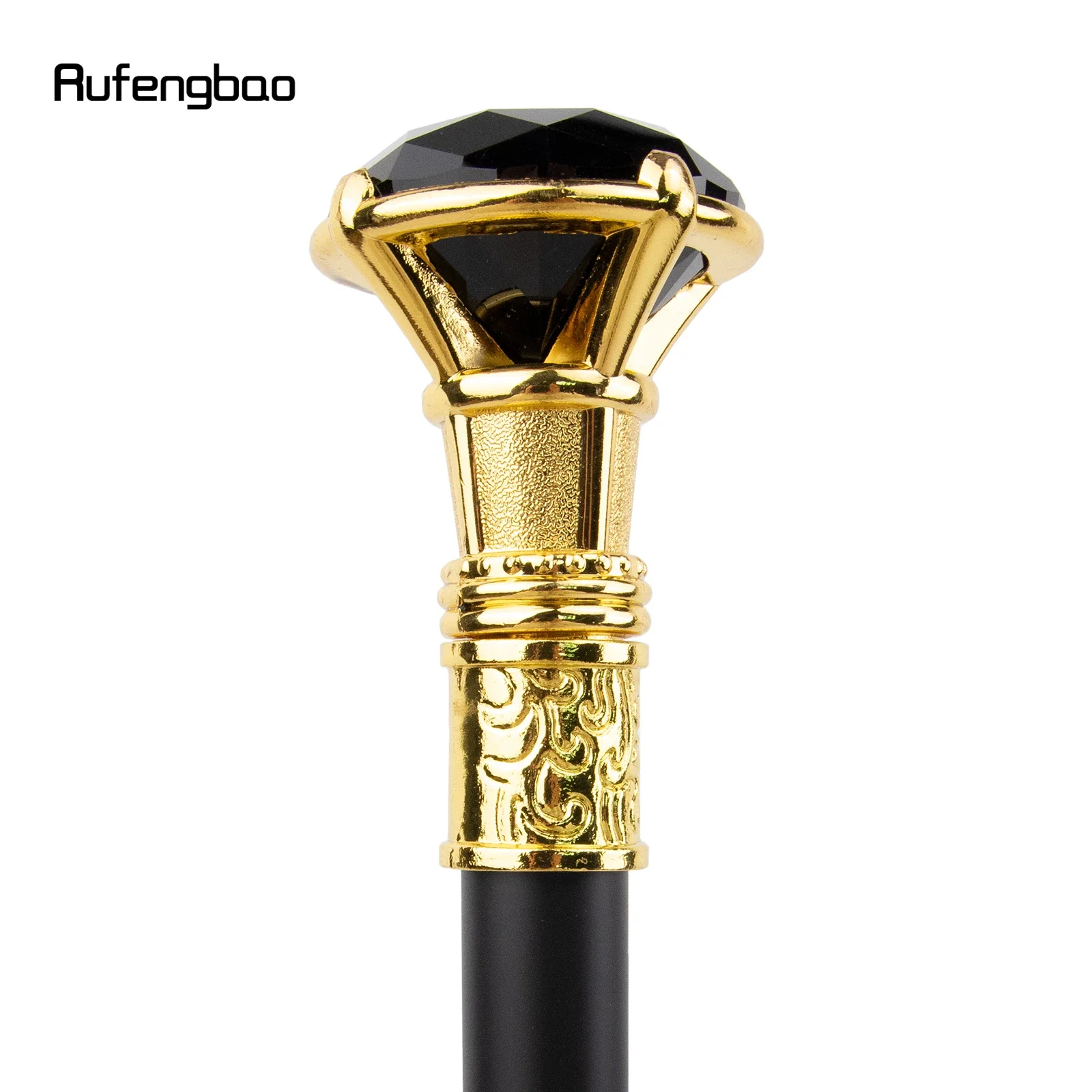 Black Diamond Type Golden Single Joint Walking Stick decorativo Cospaly Party bastone da passeggio alla moda Halloween Crosier 93cm