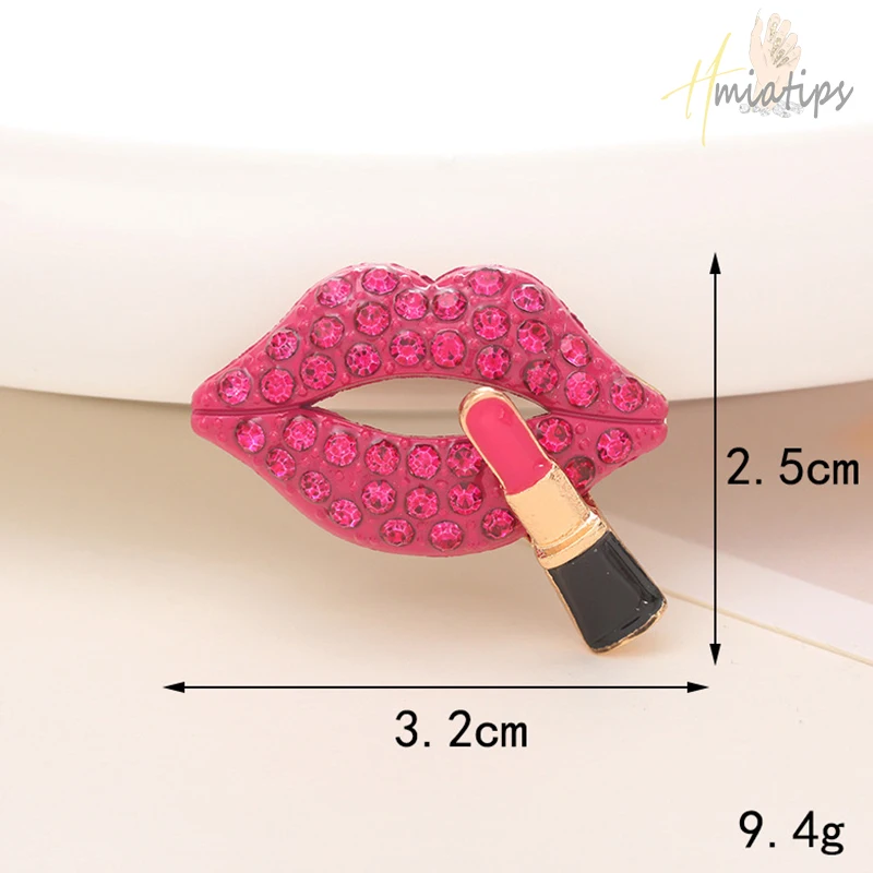 3D Acrílico Nail Charms para Manicure, Pink Lip, Lábios, Metal, Nail Art Jóias, Projetos de luxo, Decoração DIY