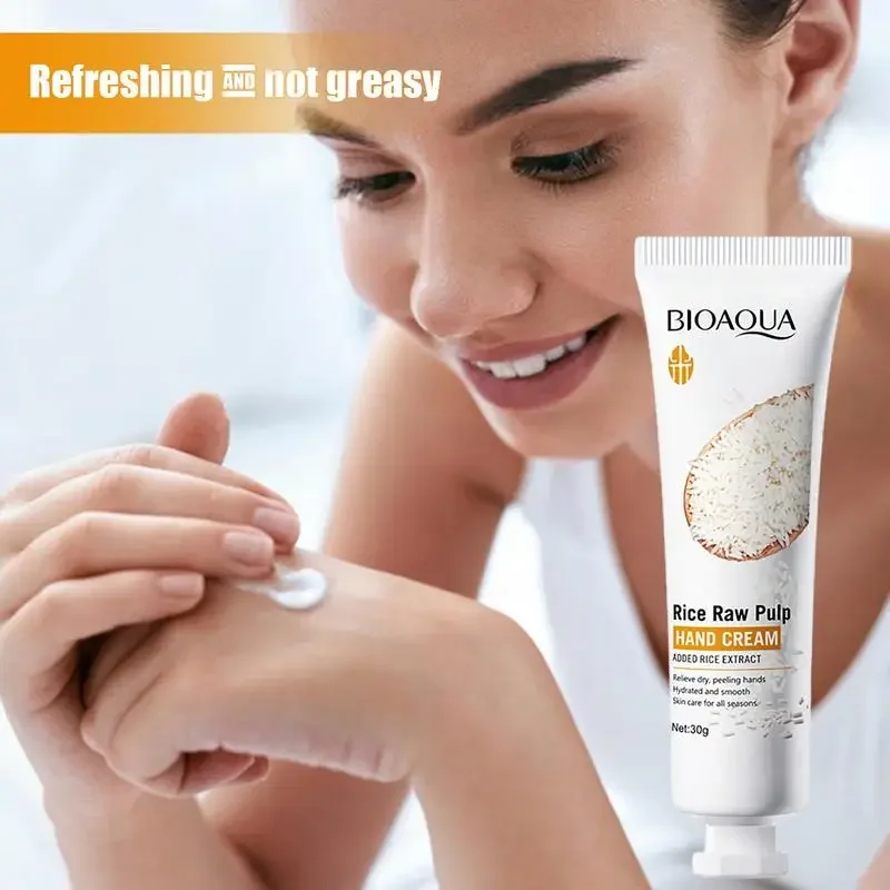 Crema per le mani al riso Sbiancante Volumizzante Ringiovanente Ultra Rughe Nutriente Idratante Aggiorna Crema per la cura del corpo viso non grassa