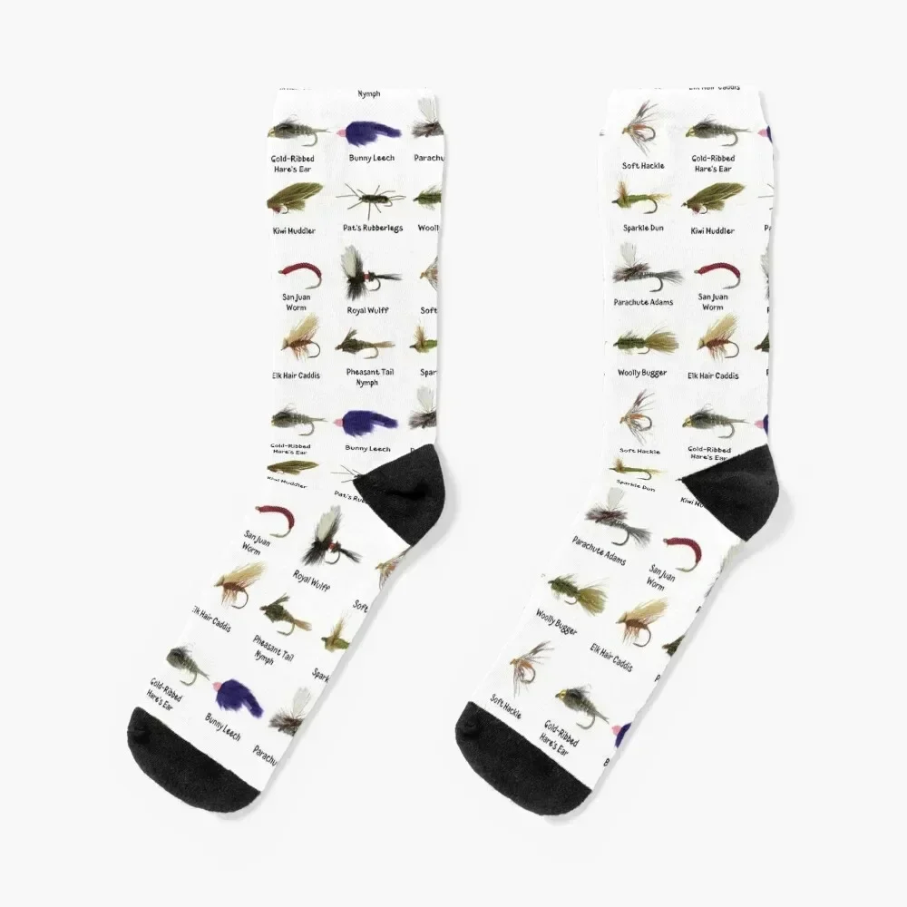 Fly Fishing Flies Fisherman Gift Socks hip hop Stockings compression sport Socks Man Women's