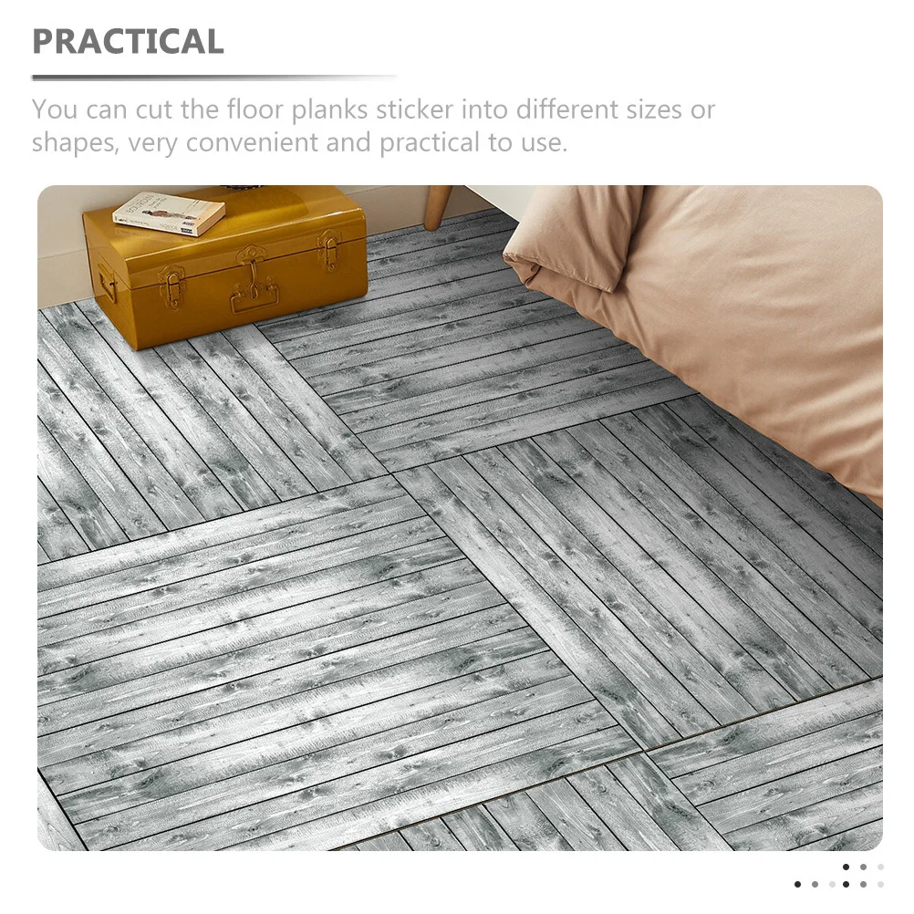

5Pcs Peel and Stick Floor Sticker Wood Grain Self Adhesive Floor Planks Durable PVC Flooring Tiles Removable Home Decoration