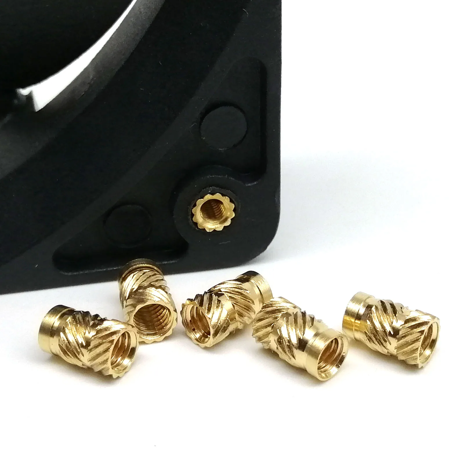 Brass Copper Embed Insert Nut Screw Kit Set M1.4M1.6 M2 M2.5 M3 M4 M5 M6 for Heat Melt Injection 3D Print Twill Knurled Thread