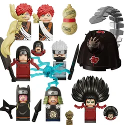 Naruto Bricks Anime Gaara Kimimaro Shikamaru Tayuya Mini Action Toy Figures Building Blocks Accessories Children Kids Gifts