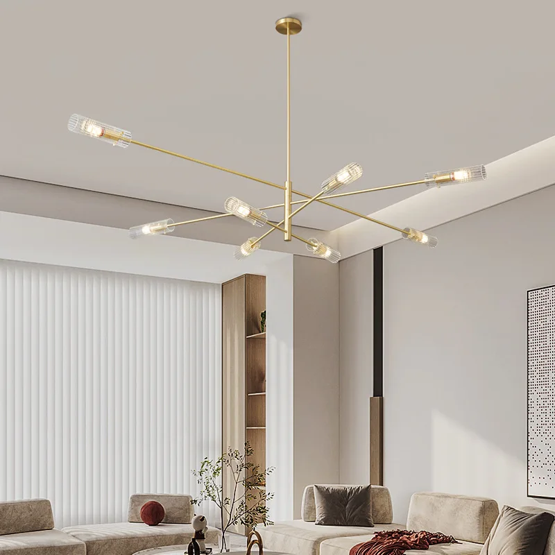 Полностью медная люстра для гостиной, роскошный французский полый дизайнерский вестибюль, 2025 новые лампы для главной спальни