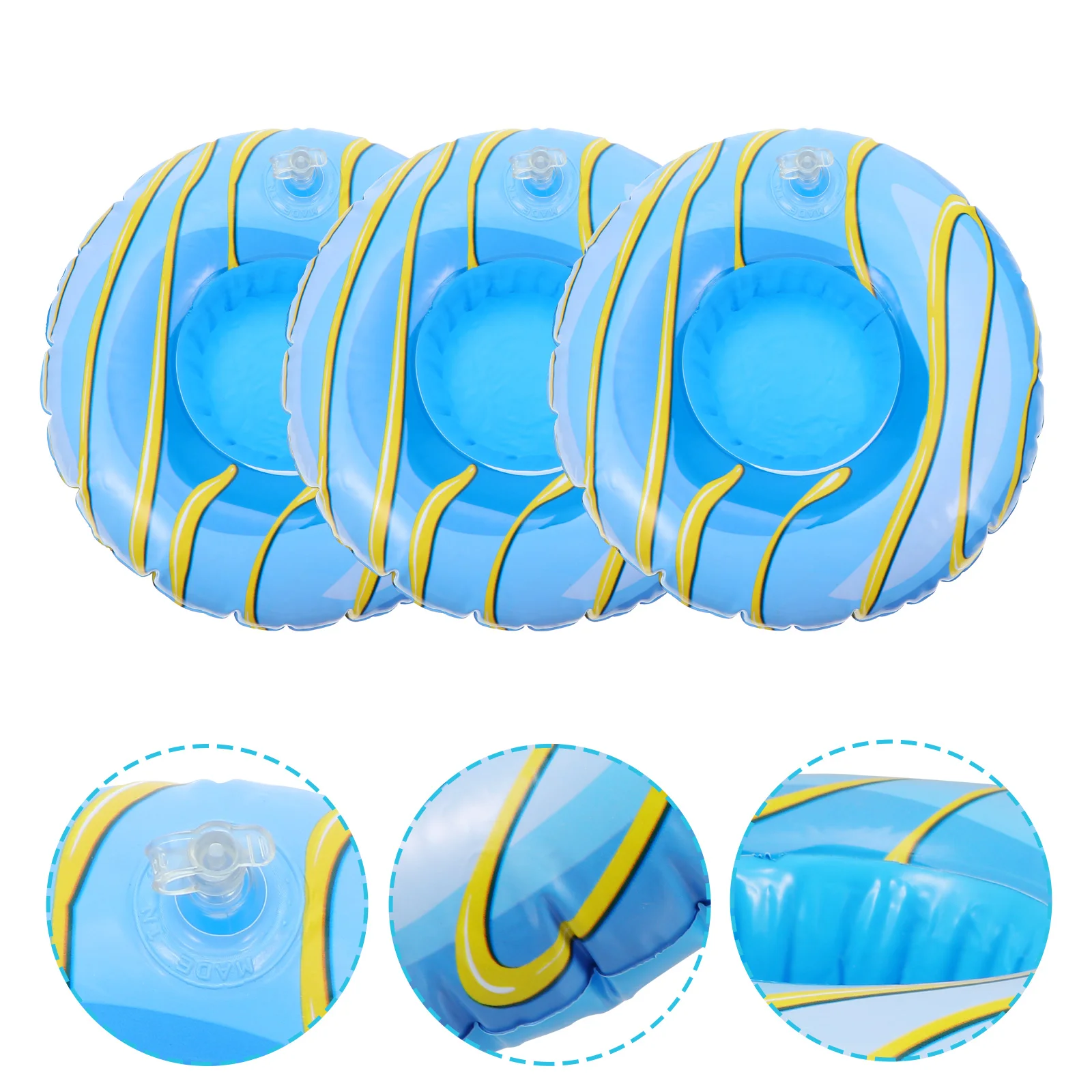 

6 Pcs Water Floating Cup Holder PVC Inflatable Drink Coasters Pool Drinks Beverage Polka Dots Swimming Pad