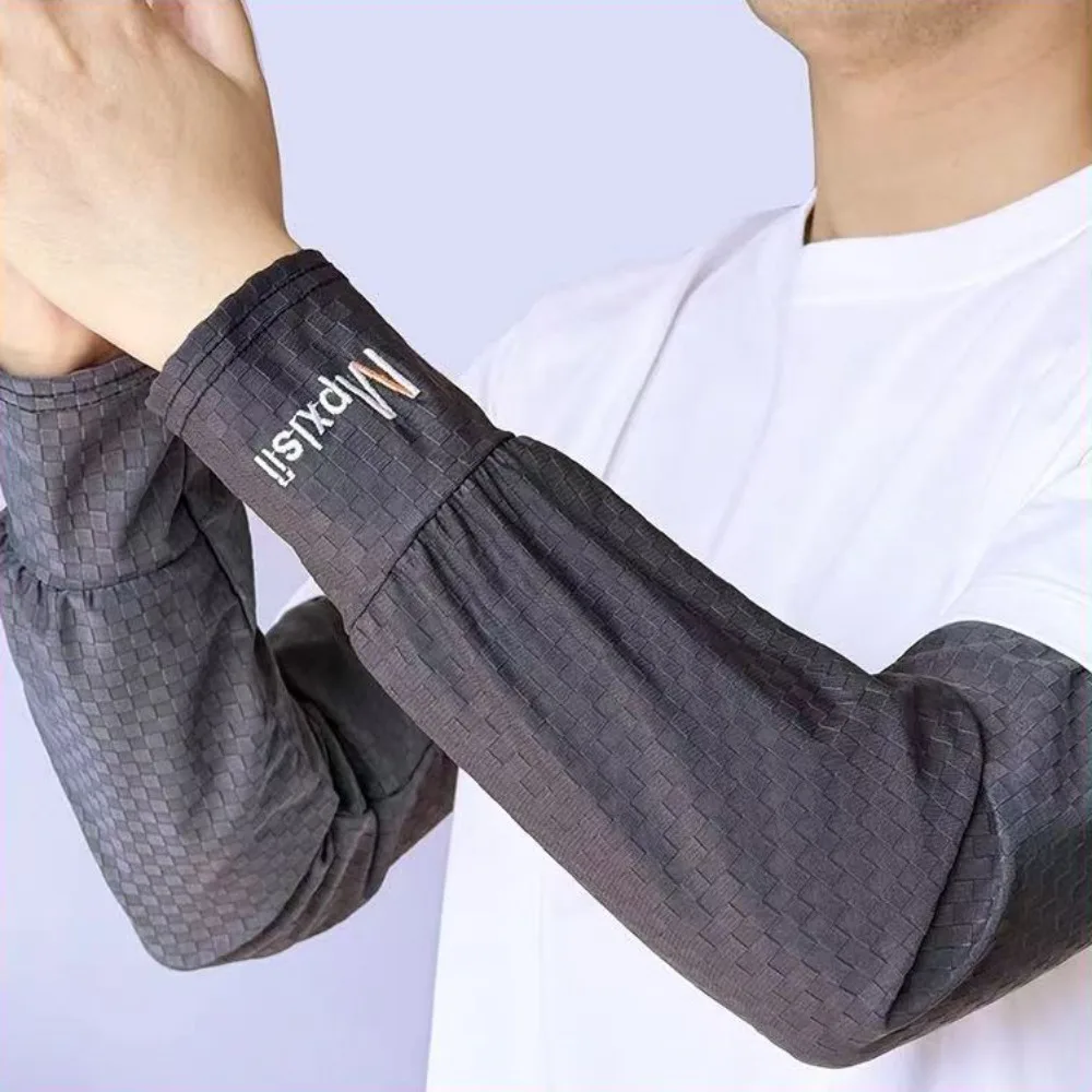 تنفس حماية الذراع طويلة الأكمام الحرير الجليد متقلب شبكة واقية من الشمس الذراع يغطي رقيقة المضادة للأشعة فوق البنفسجية قفازات ركوب الدراجات الصيف