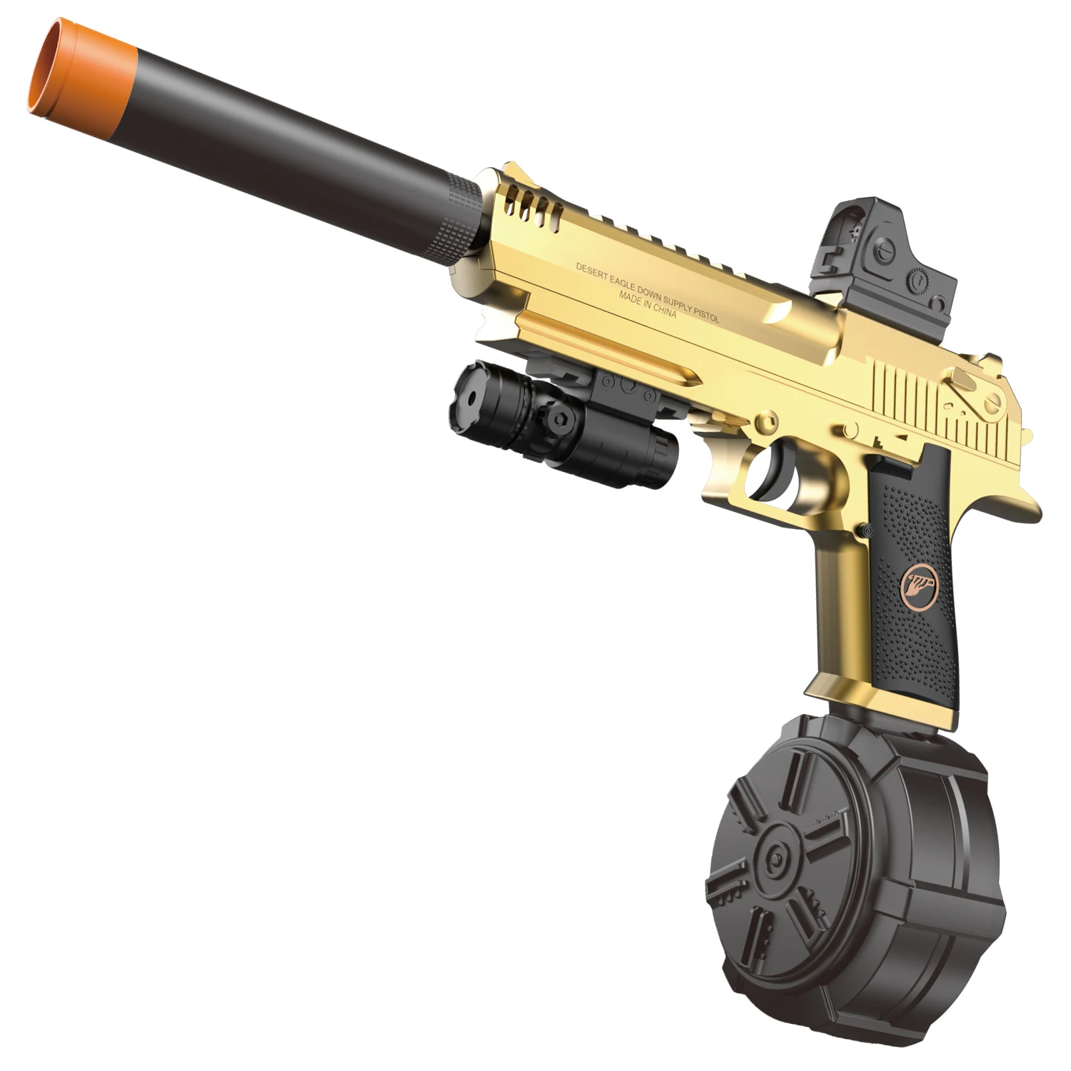 Pistola de brinquedo elétrica, explosão elétrica manual de tiro único, lançador de bola de gel, com três revistas, presente de feriado (sem balas)