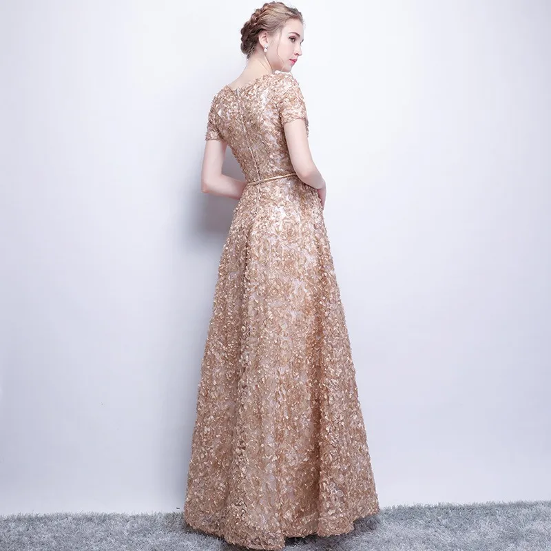 2025 novo feminino de alta qualidade luxo lantejoulas banquete anfitrião nobre e elegante vestido longo vestido digno e atmosférico
