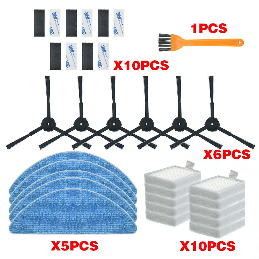 ل Ilife روبوت v5 V3 v5pro V50 V55 x5 الجانب فرشاة Hepa الأساسية الغبار تصفية ممسحة القماش