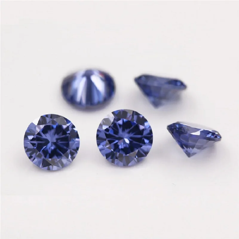 1~12mm 5A Runde Lose Zirkonia-Steine Weiß Lavendel Violett Tansanit Meerblau Mix 5 Farben CZ Edelsteine für Schmuckherstellung – Detail 6