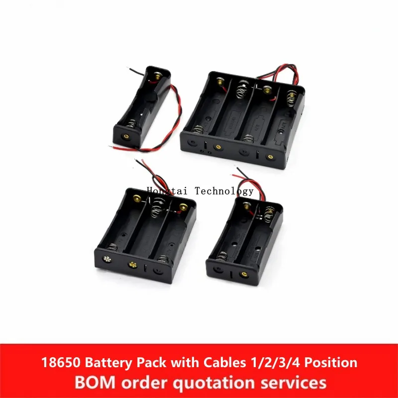 1-position 2-position 3-position 4-position 18650 Battery Holder with Cable DIY Li-Ion Battery Case