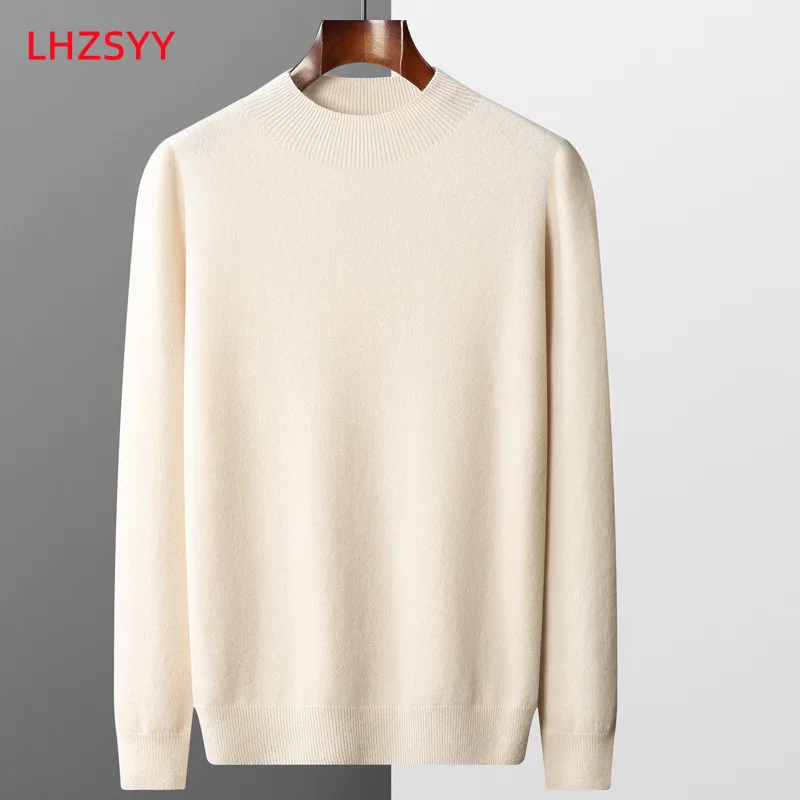 LHZSYY Autumn Winter Men\' Cashmere Sweater First-Line Ready-To-Wear Pullover Half Turtleneck Casual Sweater Pure Wool Knit Shirt