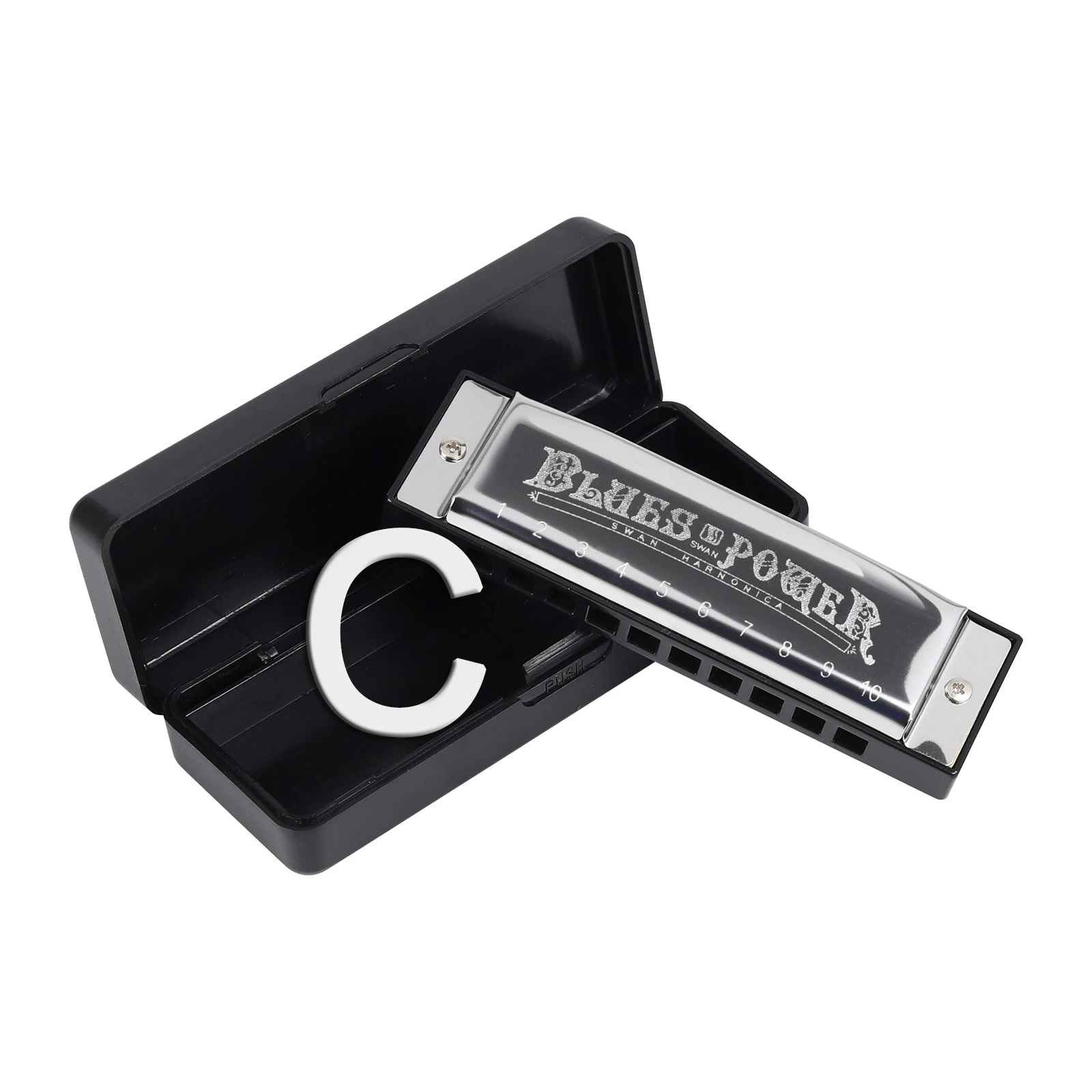 Diatonic Blues Harmonica with Case for Students