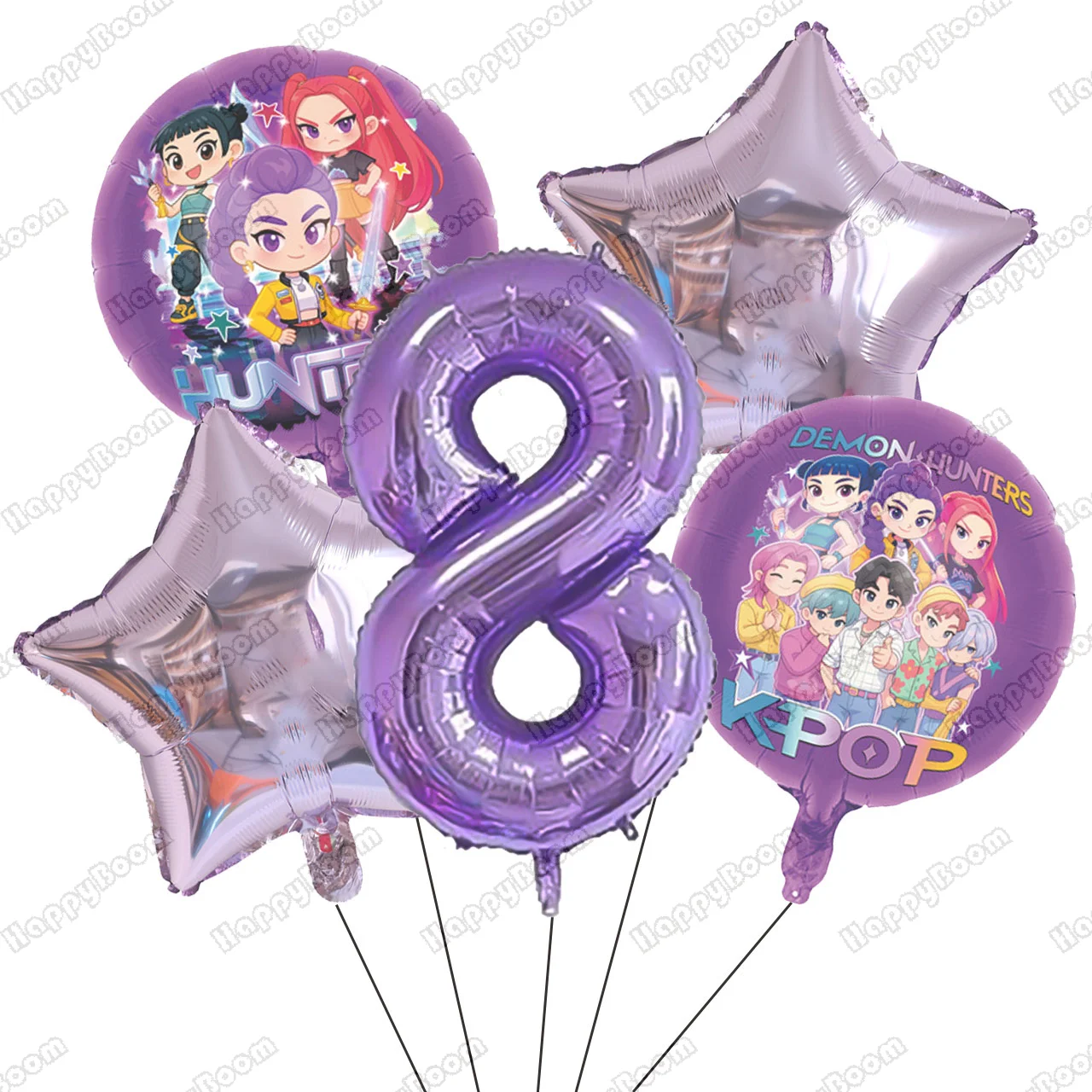 Kpop شيطان الصيادين الأطفال حفلة عيد ميلاد الديكور الكرة عدد أرقام 1-9 بالون مجموعة استحمام الطفل لوازم الحفلات هدية لعبة #5