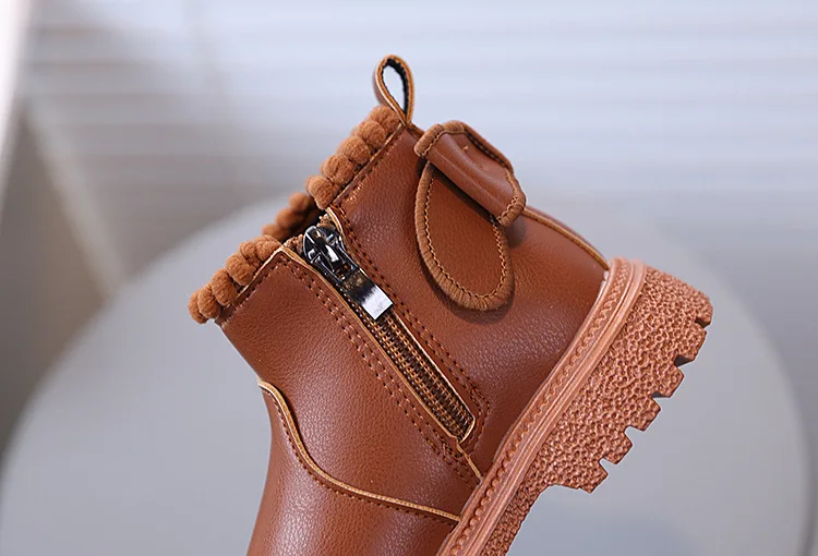 Herbst Mädchen Stiefeletten mit Rückenschleife Kinder Kurzstiefel Weiche Sohle 2026 Neue Mädchen Prinzessinnen-Lederstiefel mit Seitenreißverschluss – Detail 11