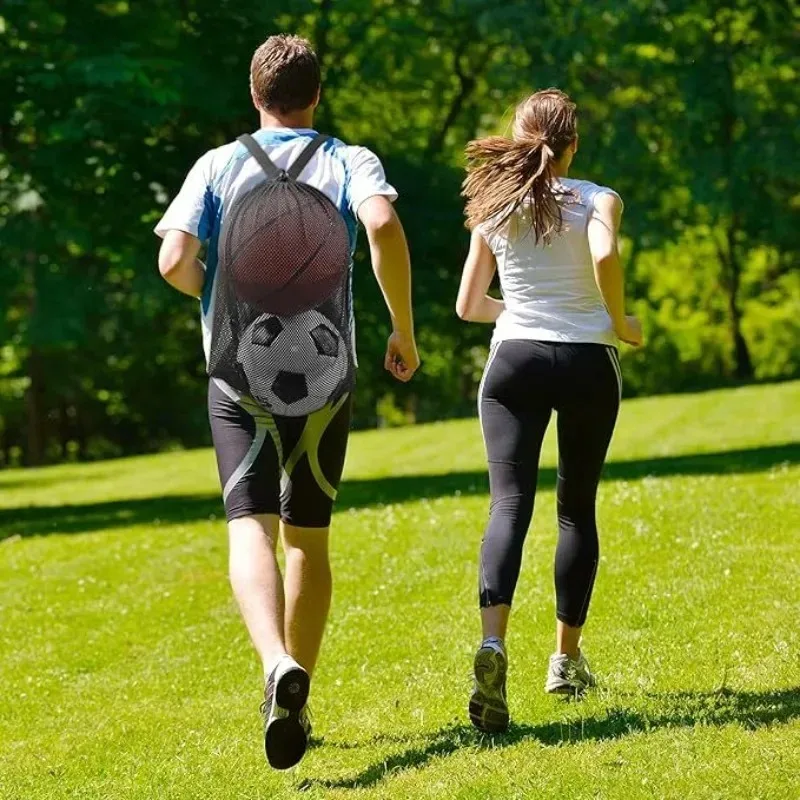 2 Pcs Basketball Backpack Mesh Bag Outdoor Sports Traveling Gym New Portable Drawstring Football Soccer  Storage Bags