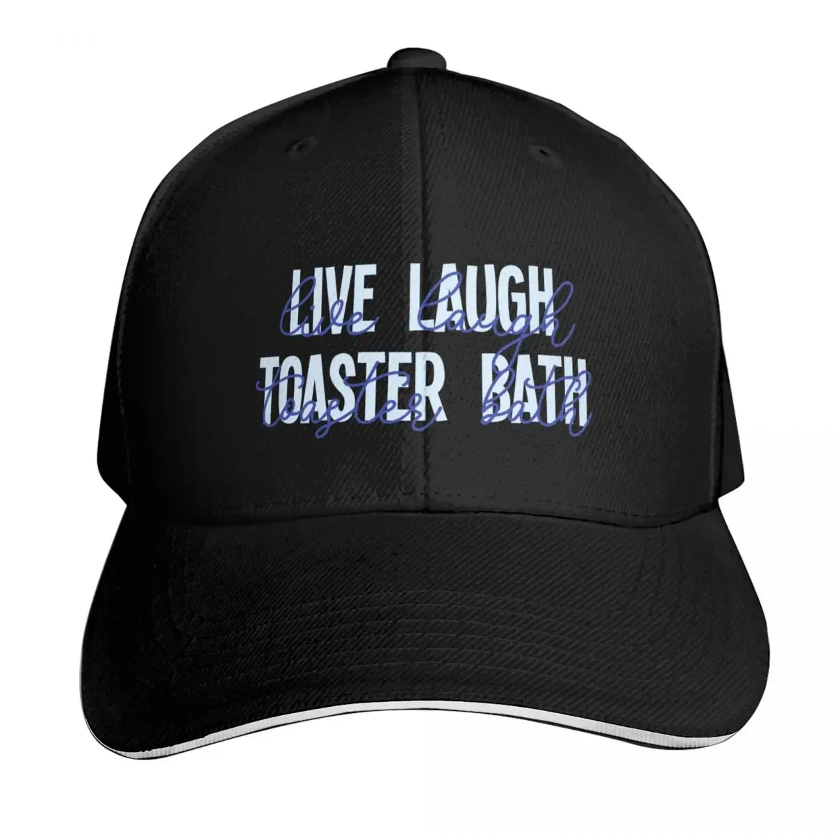 Live Laugh Toaster Bath Blue Typography Baseball Cap hard hat New In Hat summer hat Trucker Cap Women's Hats For The Sun Men's