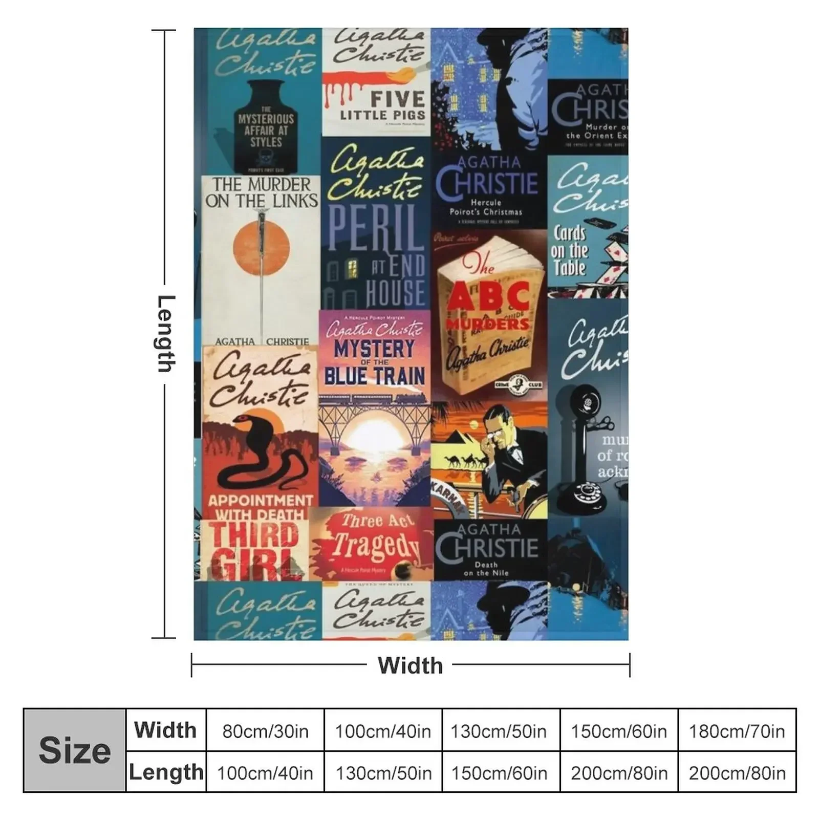 Agatha Christie Hercule Poirot Books Poster Throw Blanket Bed covers Decorative Beds Blankets