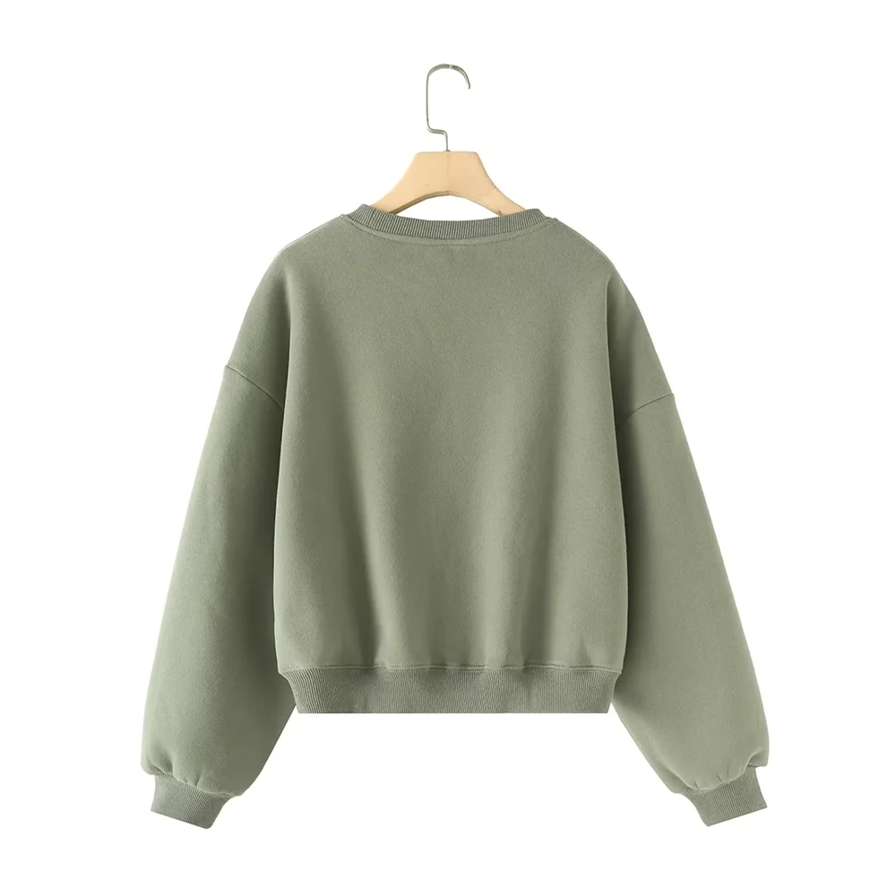 2024 Autumn New Product Women\'s Basic Fabric Round Neck Long Sleeve Hoodie Casual Pants Set