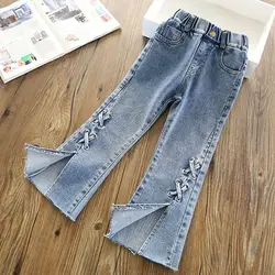 Children's Jeans Spring and Autumn New Teenage Girls Korean Casual Flare Pants Girl Baby Bell bottom Trousers