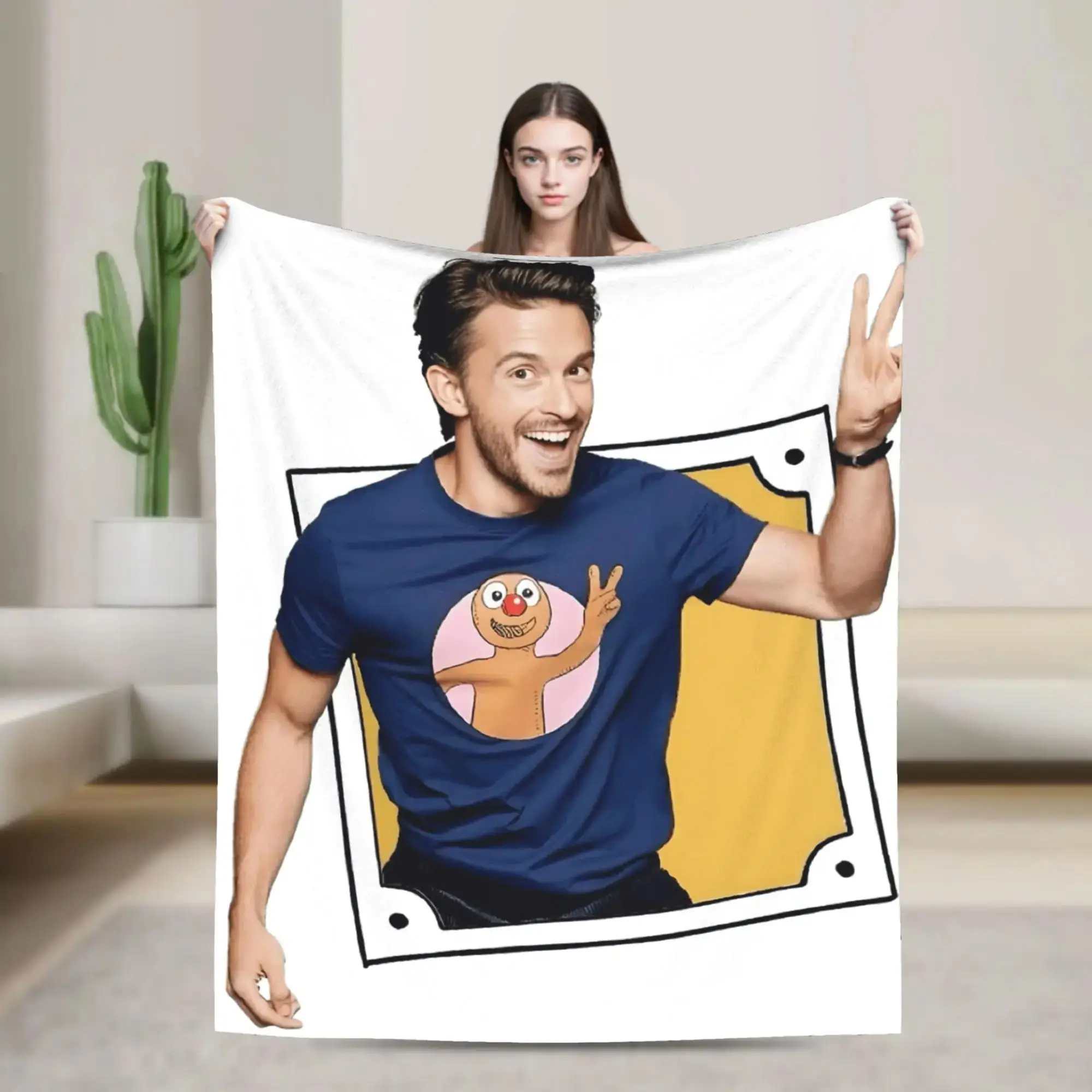 

Плед Jonathan Bailey Happy Flannel: Теплое осеннее покрывало для студентов, модный плед для дивана, кресла, кровати, диван-кровати