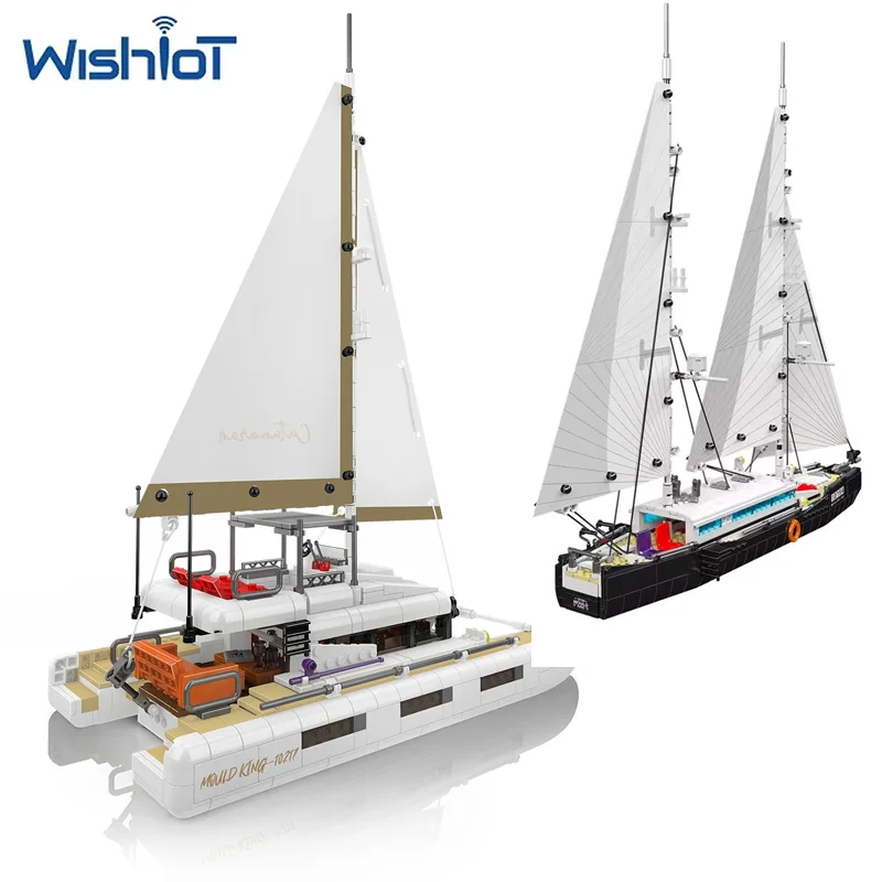 

MOC Modern Sailing Model Building Block Nautical Ship Series Boat Collectible Decorative Assembled Toy Small Bricks Adults Gifts