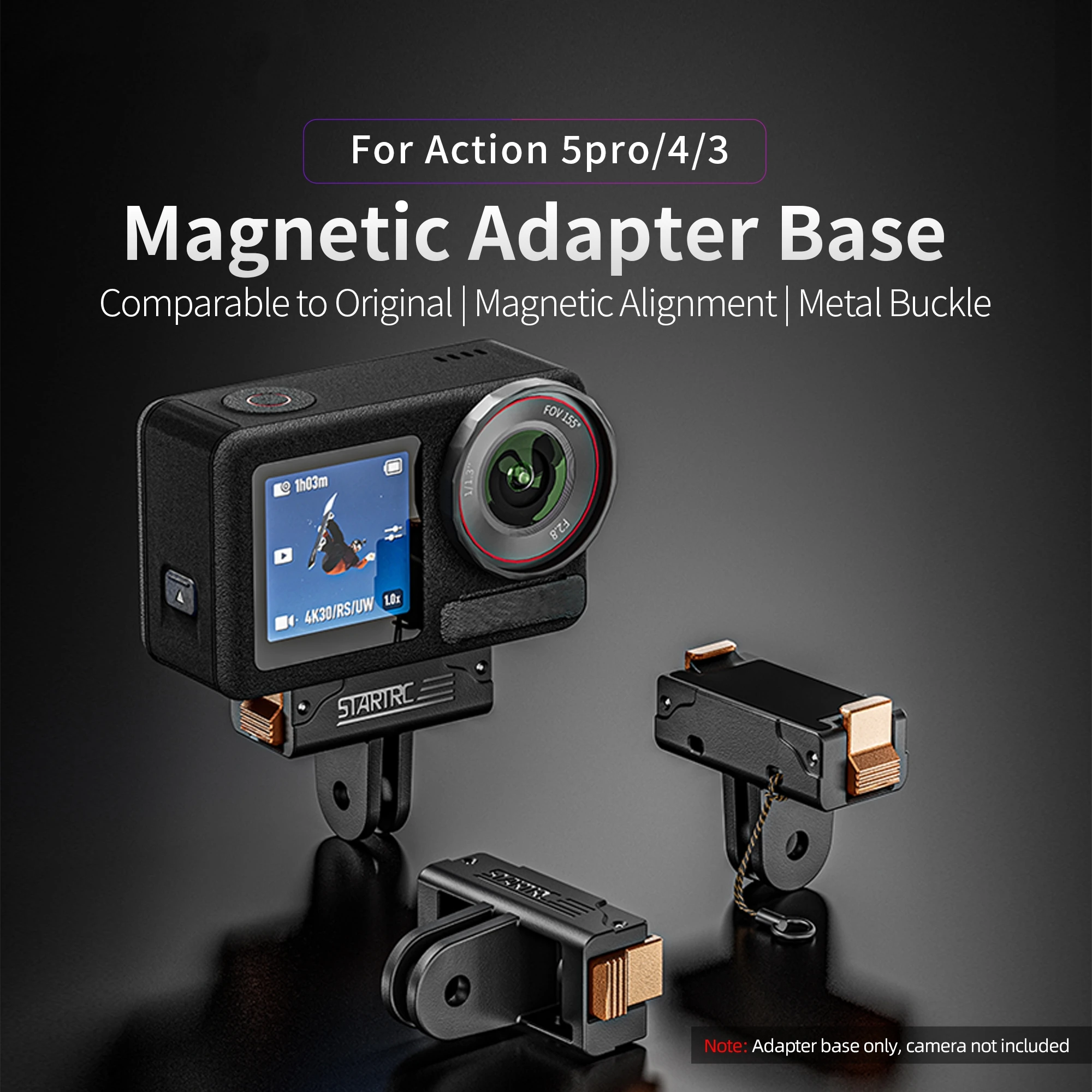 

Магнитная адаптерная база для Action 5Pro/4/3, аналогичная оригинальной магнитной металлической застежке