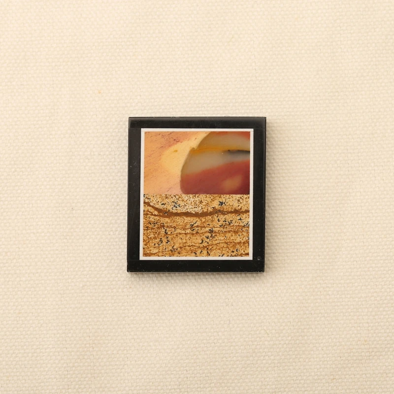 Natural Gemstone Sunset Painting Intarsia Obsidian Mookite Jasper Picture Jasper 40x35x6mm 22g Pendant Bead for Jewelry Making