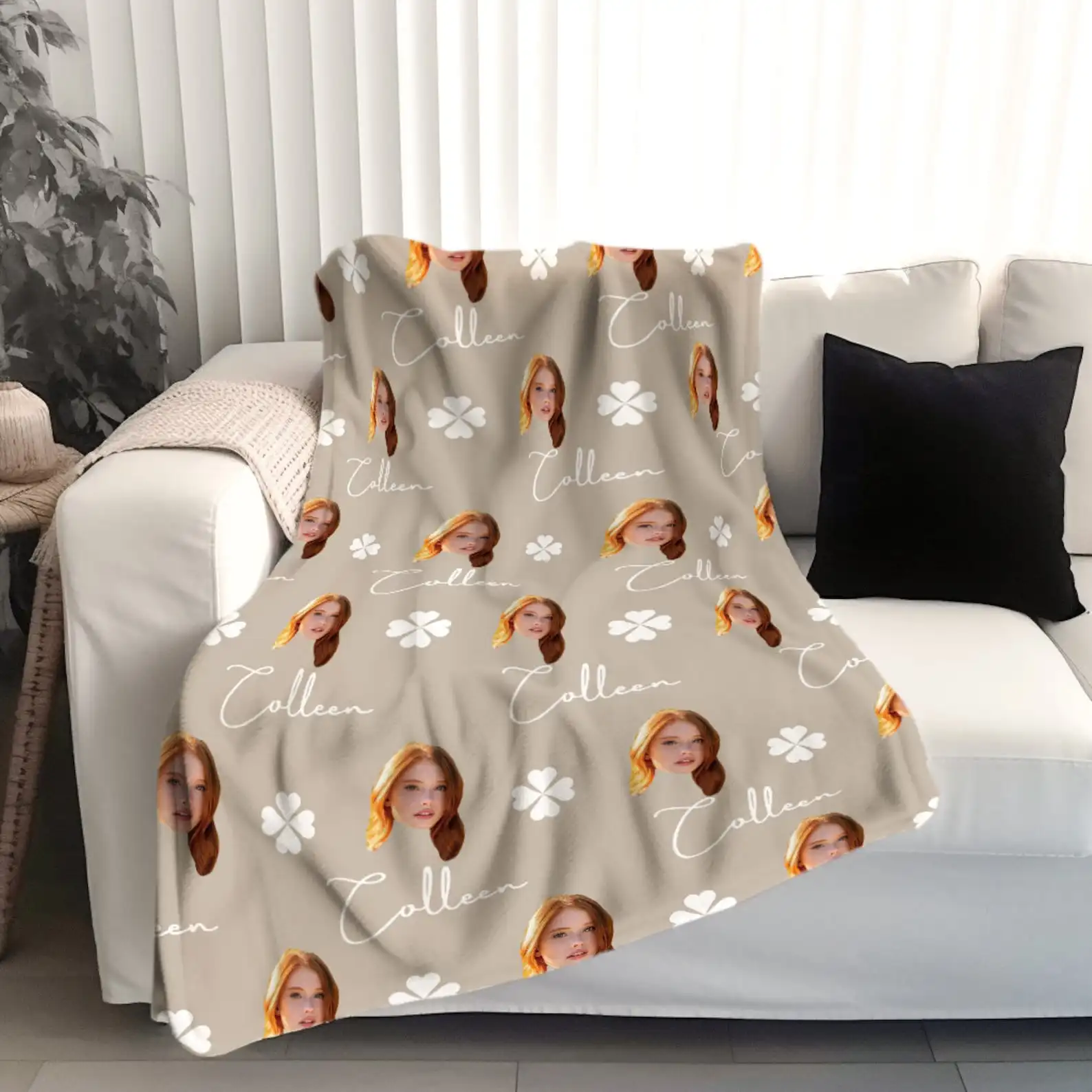 بطانية مخصصة مع وجه بطانية شخصية اصنع صورة بطانية خاصة بك مع اسم تصميم فريد هدية شخصية للنساء