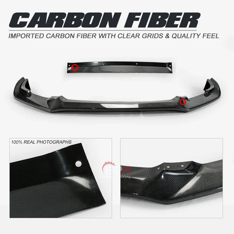 Carbon Fiber Car Accessories For 17 onwards Civic Type R FK8 VRSAR2 Style Front Lip 2Pcs With IC Shroud