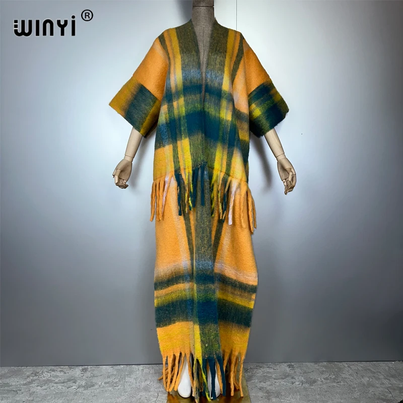 

WINYI Winter open front kimono maxi Cardigan Long OverCoat Thick Warm Female coat for women Africa coats abaya dubai luxury