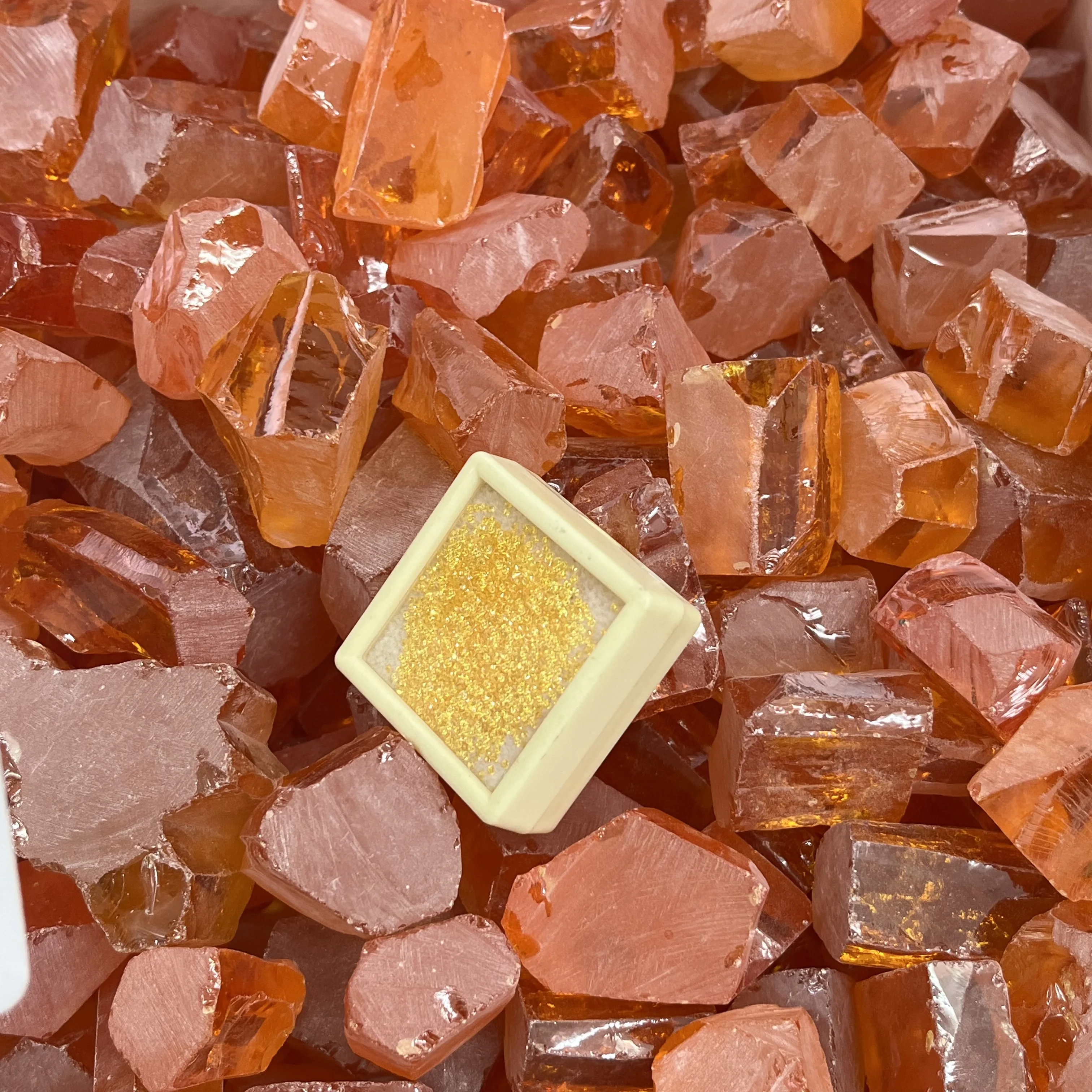 200g/Lot Special Papaya Medium Color Cubic Zirconia Rough Applicable To Gemstone Production