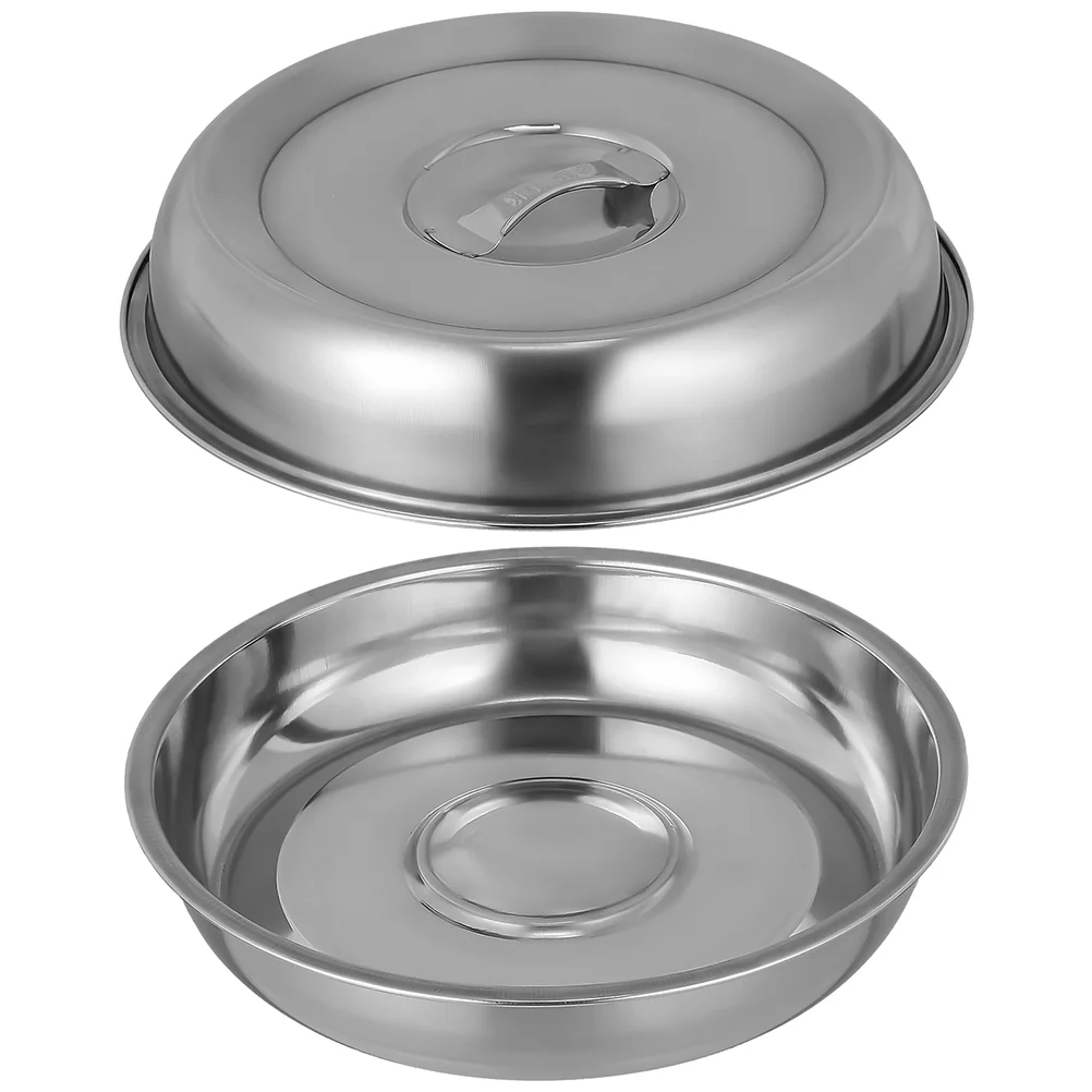 

2 Pcs Steel Dinner Plate Vegetable Cover Burgers Steak Hood Stainless Household