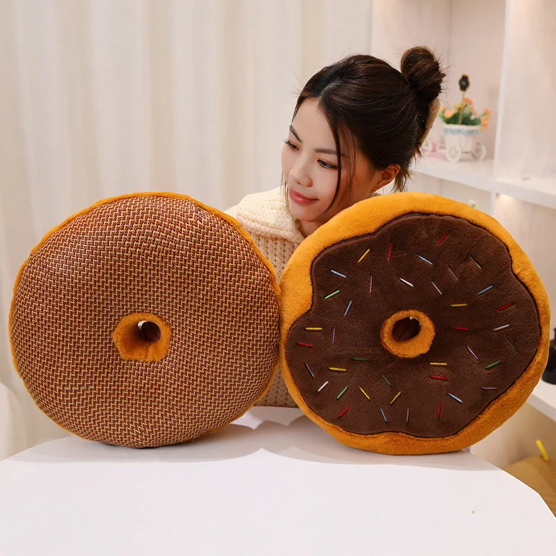 40/50cm Doughnut Cake Cushion Doll Stuffed Donut Snack Throw Pillow Both Summer  Winter Home Decor Birthday Gifts for Kids Girls