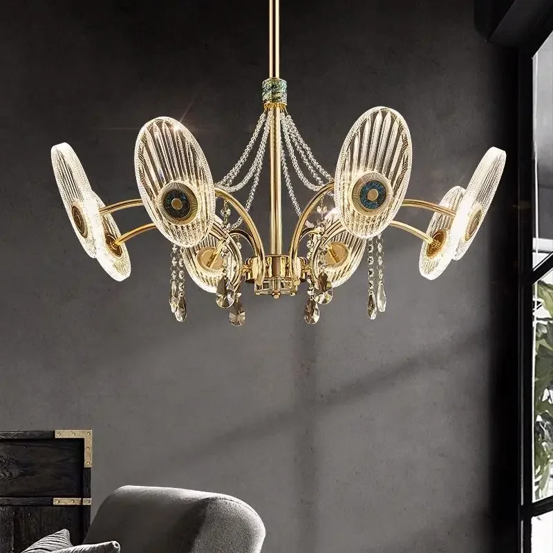 

Postmodern living room crystal chandelier, light luxury designer, creative and atmospheric, high-end shell restaurant lights