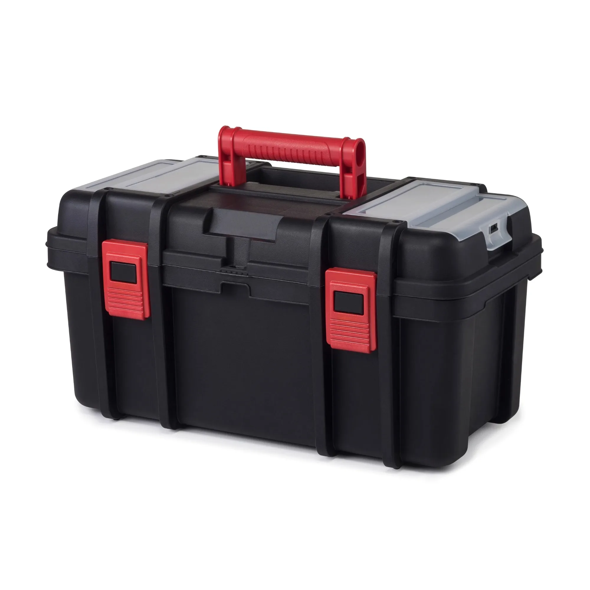 Hyper Tough 19-inch Toolbox, Plastic Tool and Hardware Storage, Black tool box