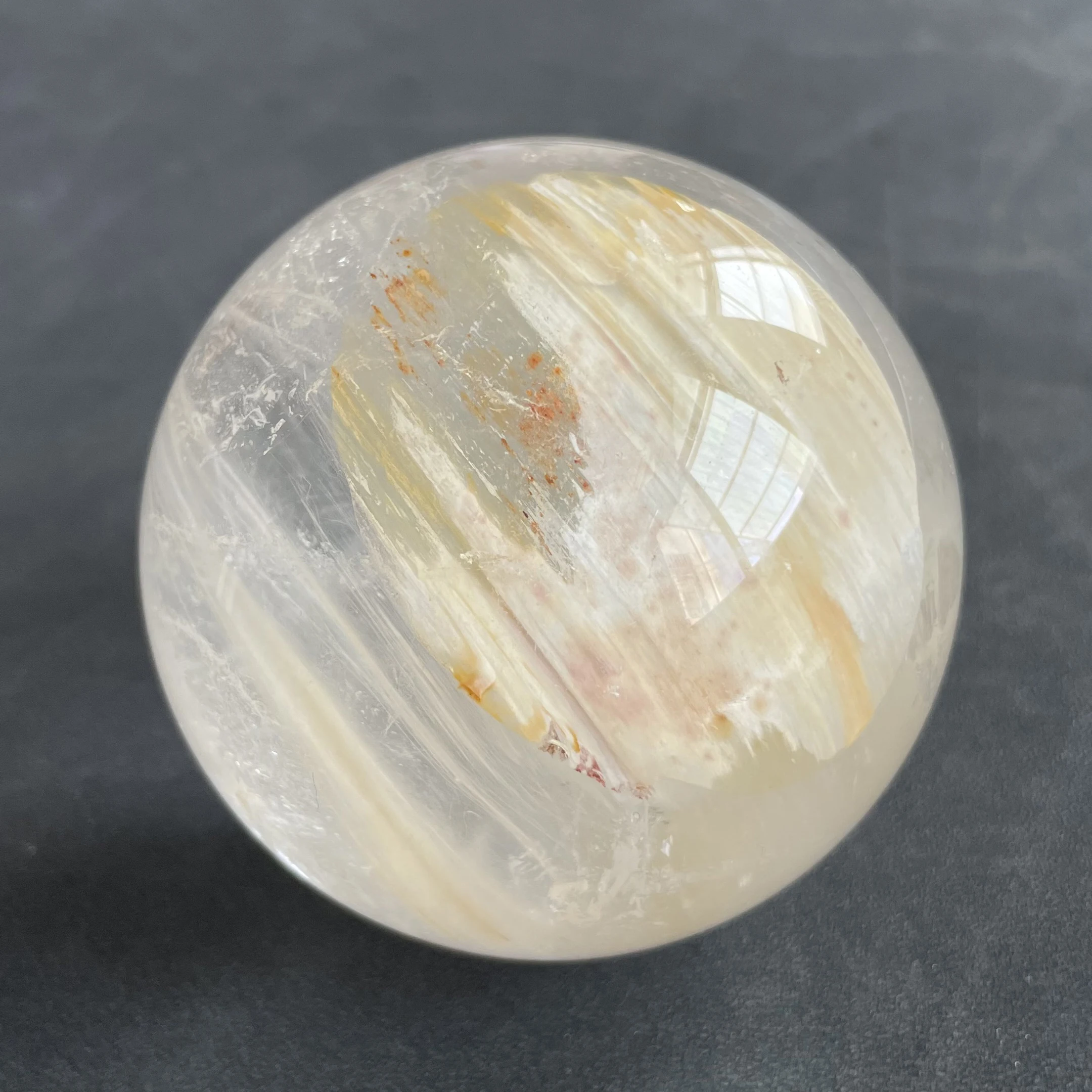 

578g Natural Stone Quartz Rutilated Sphere Polished Rabbit Hair Crystal Ball Decoration Rock Gift Reiki Healing Y1134