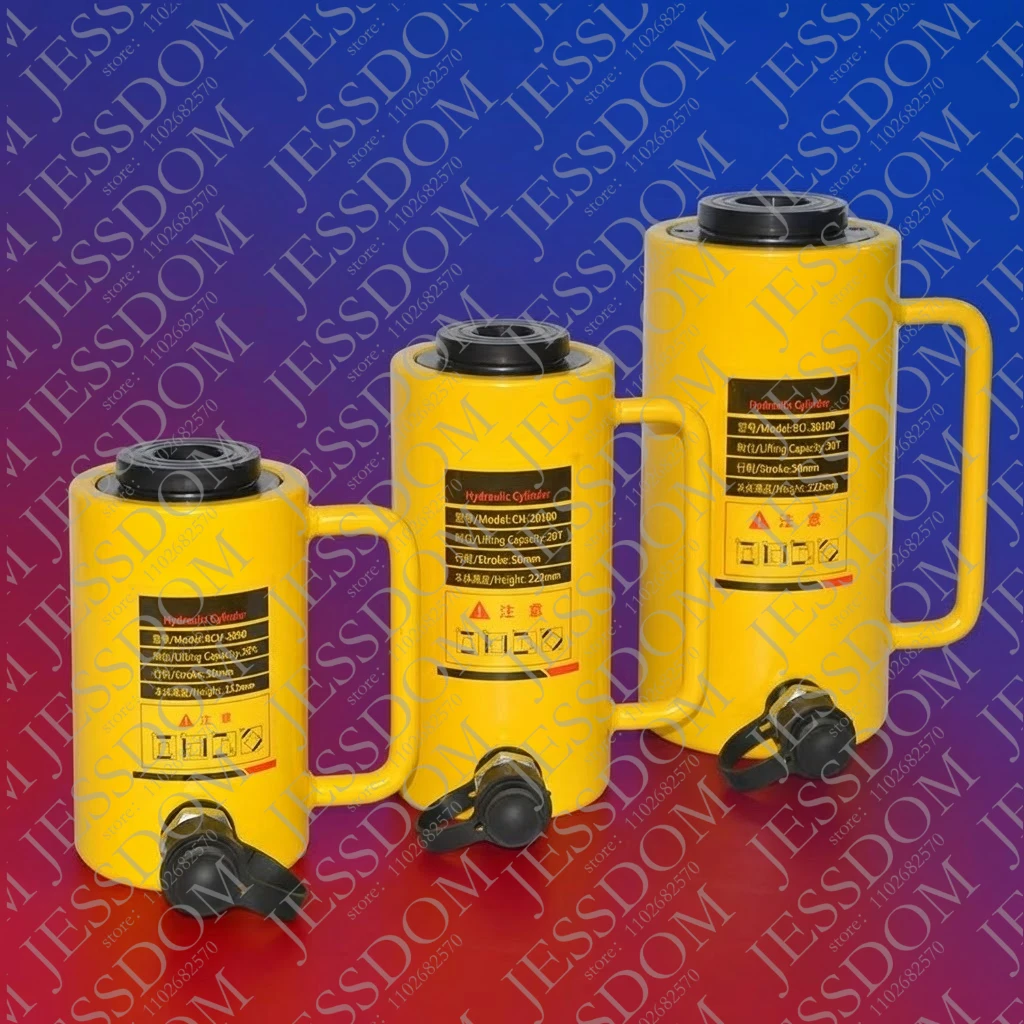 

RCH-20T 30T 60T 100T Hollow Plunger Hydraulic Jack Separate Ram Cylinder Single Acting Lifting Tool for Industrial Repair DIY