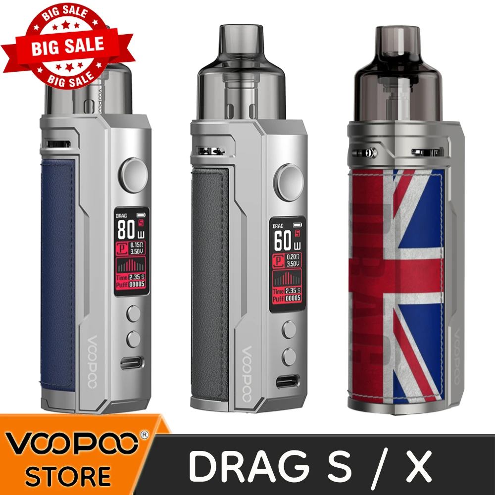 VOOPOO Drag S Drag X Pod Mod Vape Kit 4.5ml PnP Pod Tank GENE.TT Chip Vaper Electronic Cigarette ON SALE!!