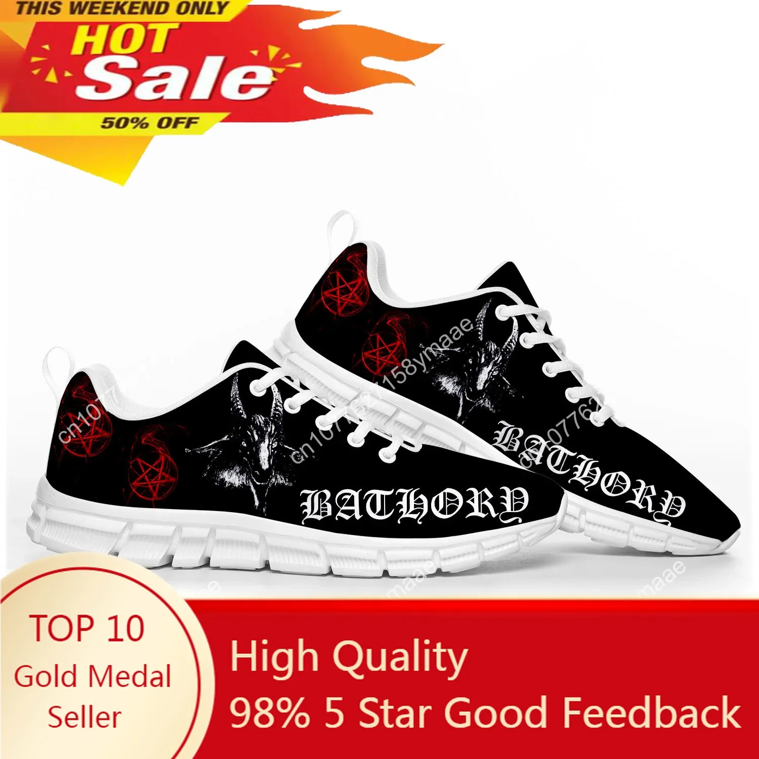 

Bathory Rock Band Sports Shoes High Quality Mens Womens Teenager Children Sneakers Black Metal Sneaker Customize Couple Shoe