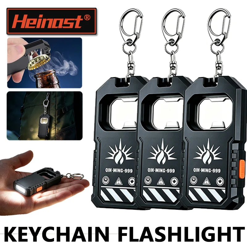 Portable COB Work Flashlight USB Rechargeable LED Keychain Light,3 Modes Lighting, Small Handheld Torch for Mechanic Home Repair