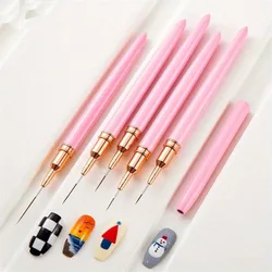 5pcs Nail Art Liner Brush Nail Art Liners Striping Brushes 3D Tips Line Stripes DIY Drawing Pen UV Gel Painting Brushes