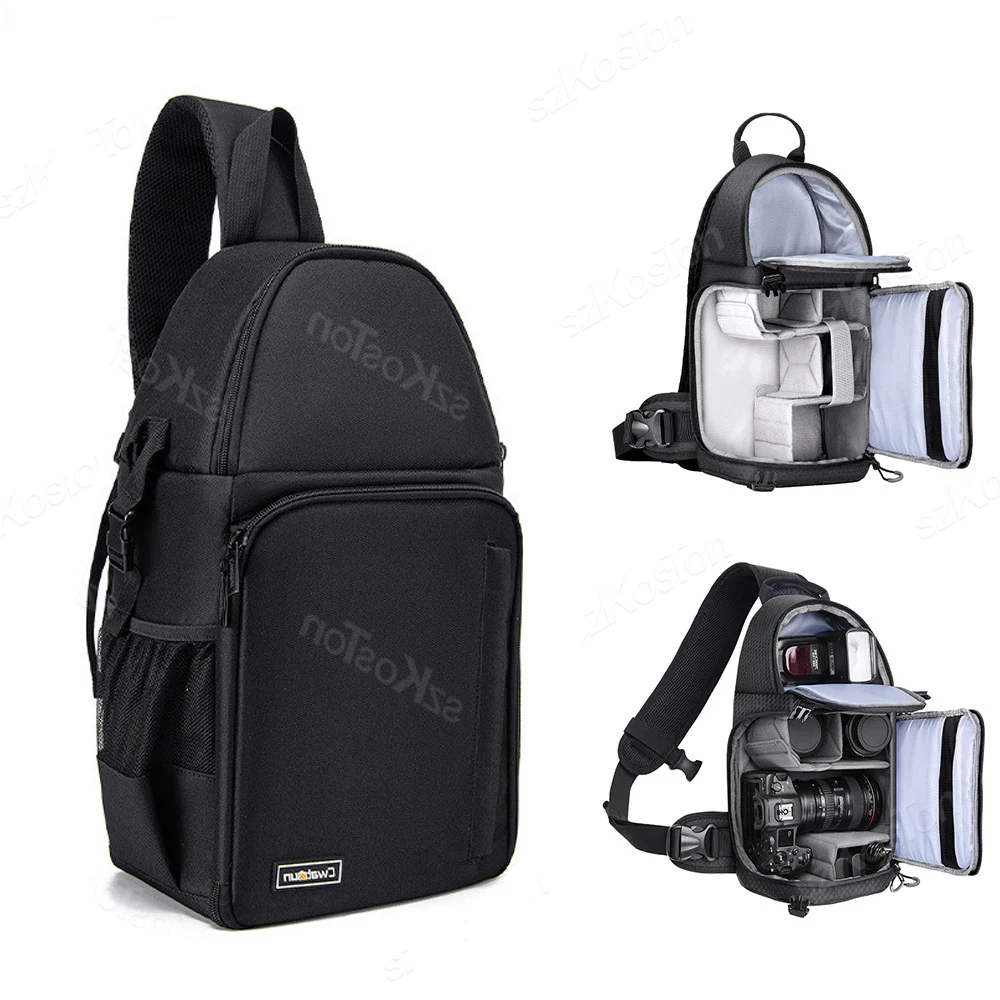 

Camera Sling Bag for DSLR/SLR/Mirrorless Camera Case Shockproof Camera Bag Messenger Bag with Removable Dividers