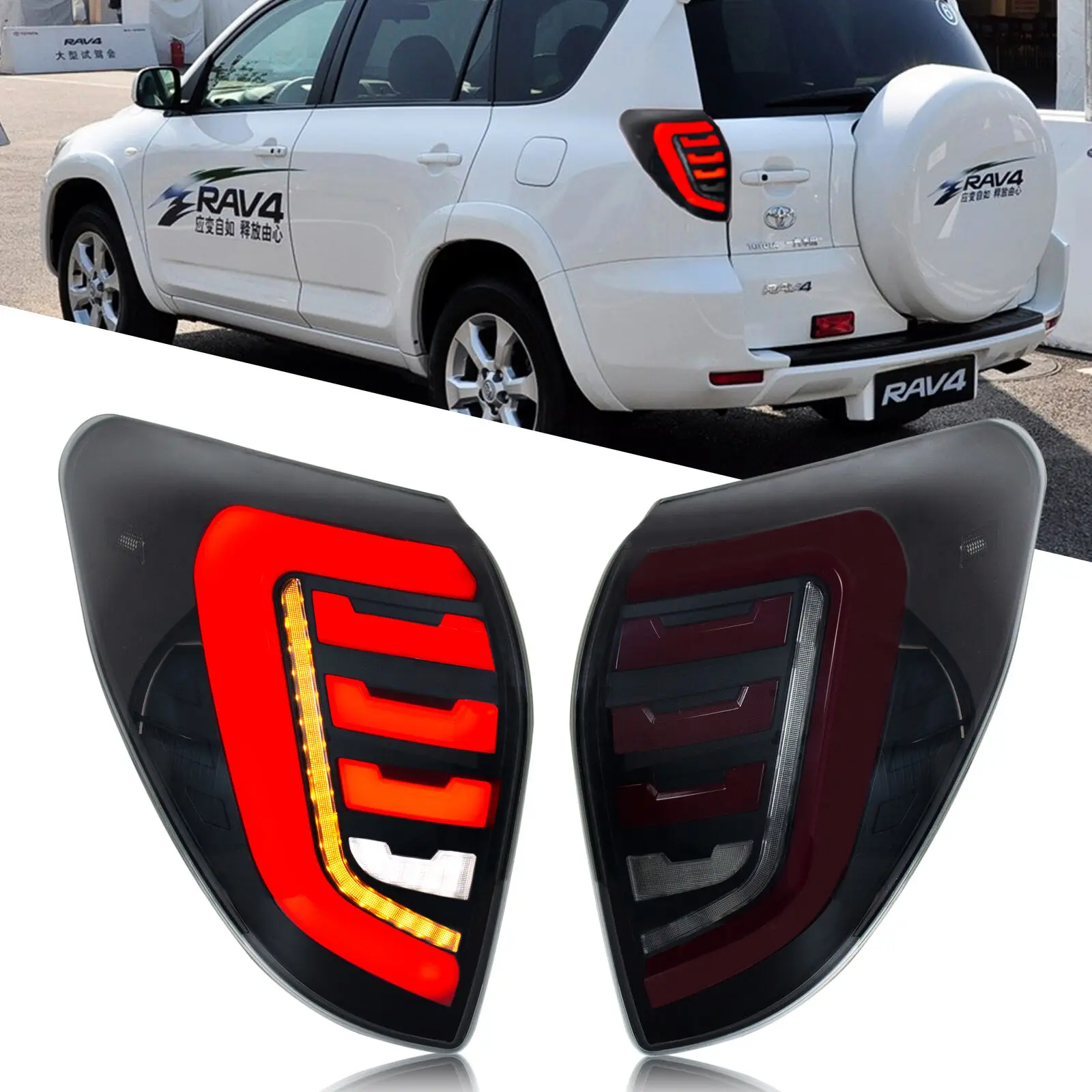 

Tail Lights for Toyota RAV4 2006-2012 Start-up Animation Sequential Signal Smoked Rear Lamps Assembly