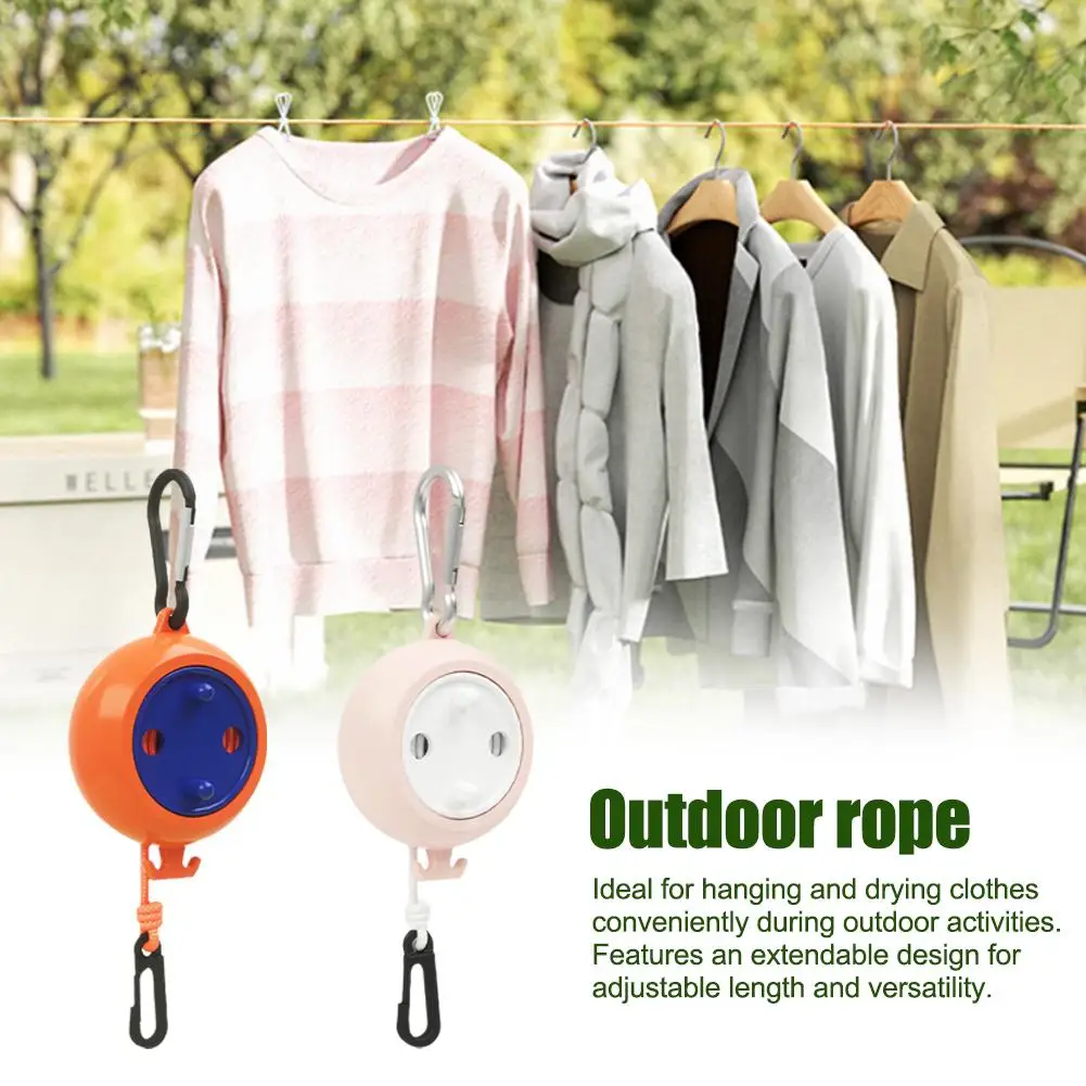 Retractable Clothes Drying Rack Rope Outdoor Portable Clothesline Storage Clothing Line For Laundry Drying Line Camping Q4u1