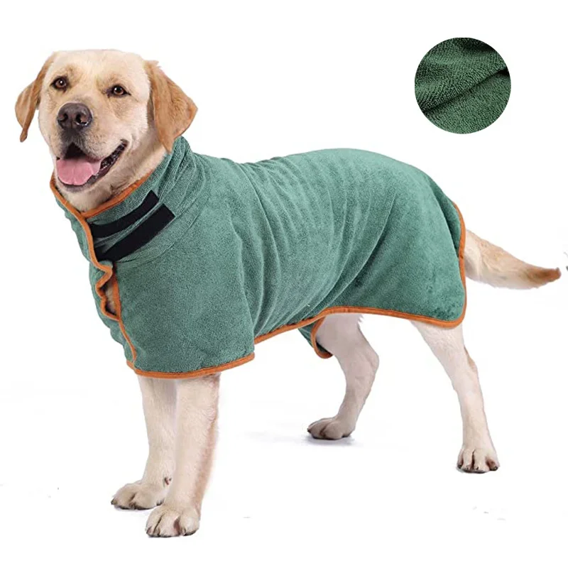 Dog Bathrobe Pet Drying Coat Clothes Microfiber Absorbent Beach Towel for Large Medium Small Dogs Cats Fast Dry Dog Accessories