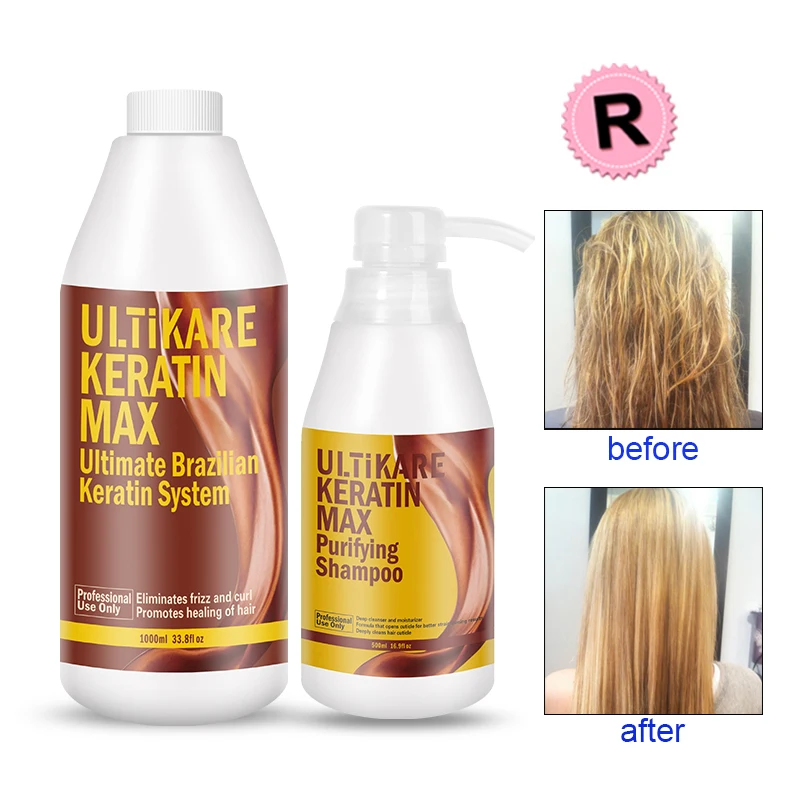 Repair and Straighten Damage Hair Product 12% Formalin 1000ml Chocolate Keratin Treatment and Purifying Shampoo Set