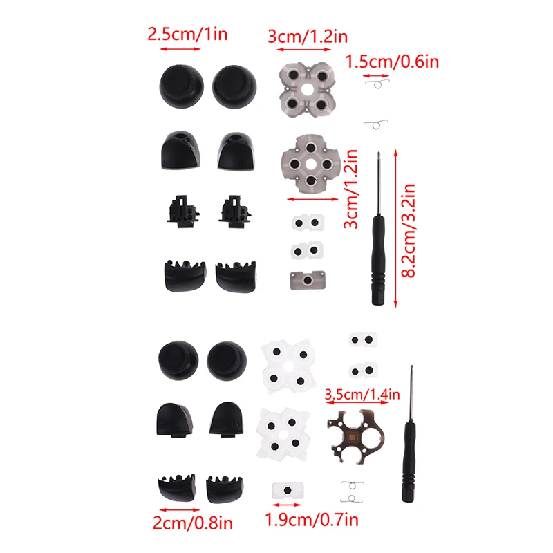 Controle de borracha analógico para controlador ps5, 1 conjunto, l1, r1, r1, r2, r1, r1, v2, 1 conjunto