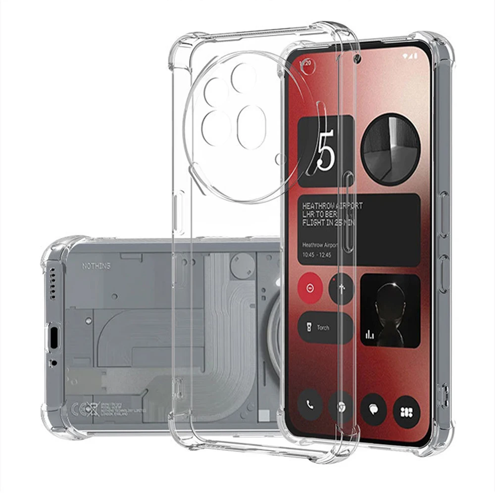 سميكة الغبار كيس الهواء حالة شفافة ل لا شيء الهاتف 3A برو 2A زائد الهاتف 3 CMF الهاتف 1 2 برو غطاء واضح